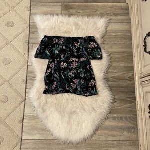 Black off the shoulder floral
